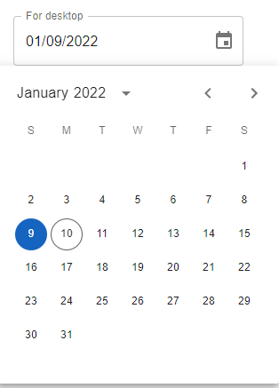Date picker Calendar