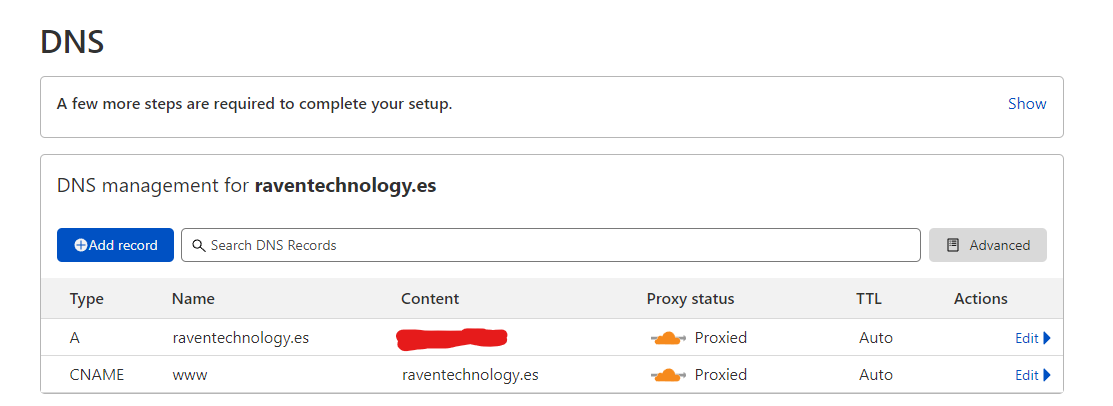 DNS Cloudflare Configuration
