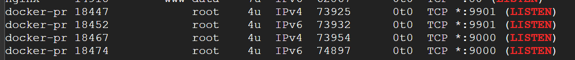 Relevant running ports