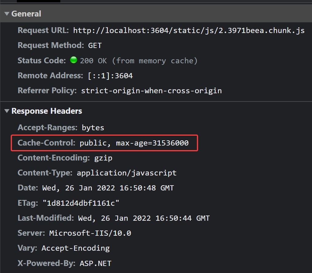 static asset cache-control header