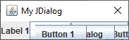 The dialog showing JButtons drawn weirdly
