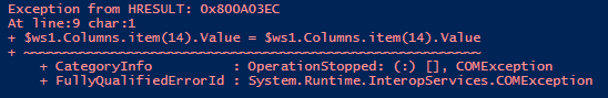 Powershell error