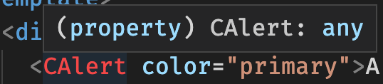 CAlert not recognized as the component it is
