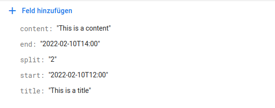 Split is saved as a String