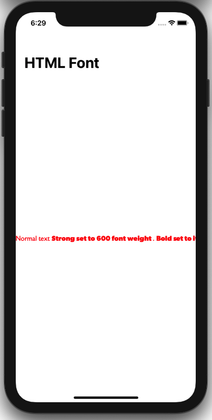 HTML Text iOS Swift html Attributed text label custom style and font