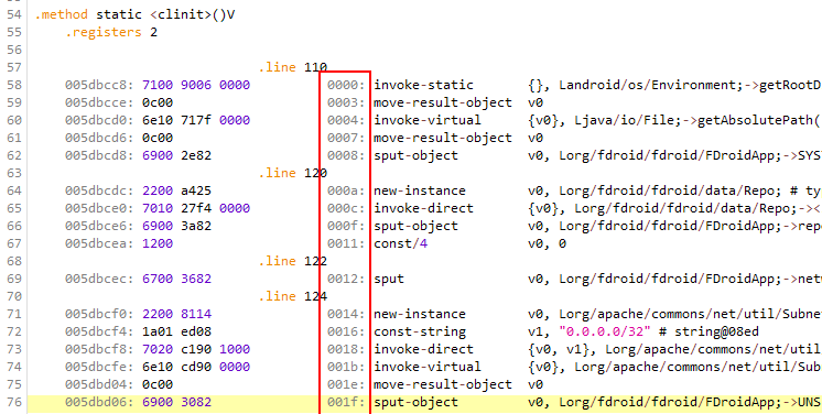 Example Jadx smali code view