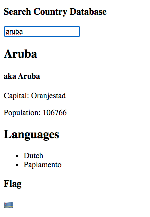 the view when only country matches search parameter