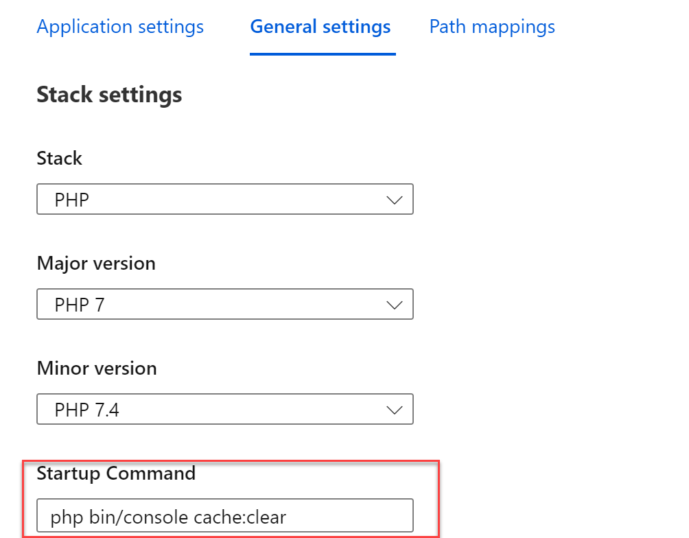 Azure webapp configuration