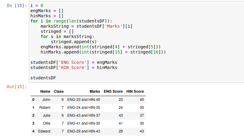 The code from above in a Jupyter Notebook cell with output.