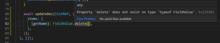 Error on fieldvalue