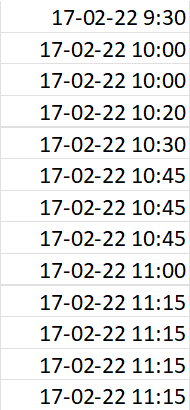 excel column with datetime