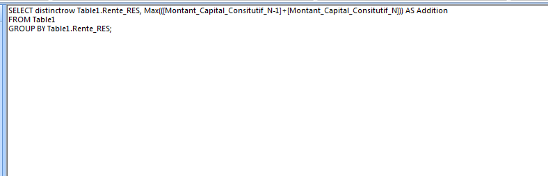 Query sql view