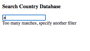 Display for more 10 countries matching