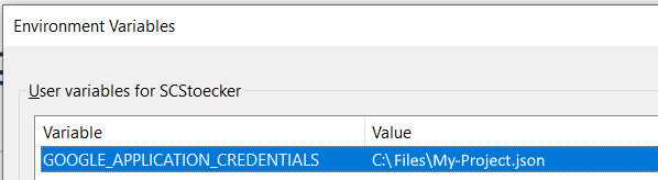 Store the JSON file in an environment variable