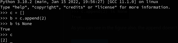 The output of the python REPL