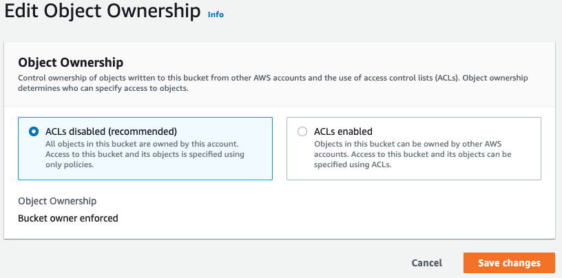 S3 Edit Object Ownership