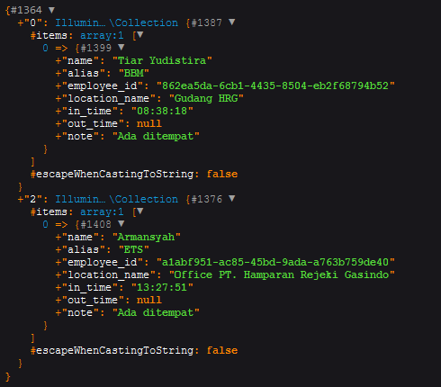 but the result is like this, in the array there is an array