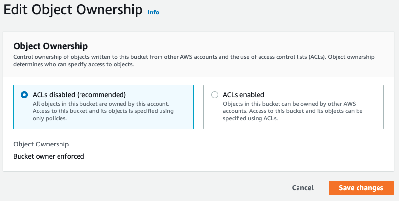 S3 Edit Object Ownership