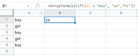ArrayFormula not working for columns