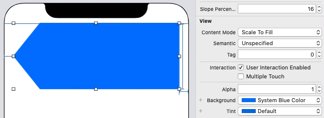 Custom UIView with pointed edge tag view iOS swift