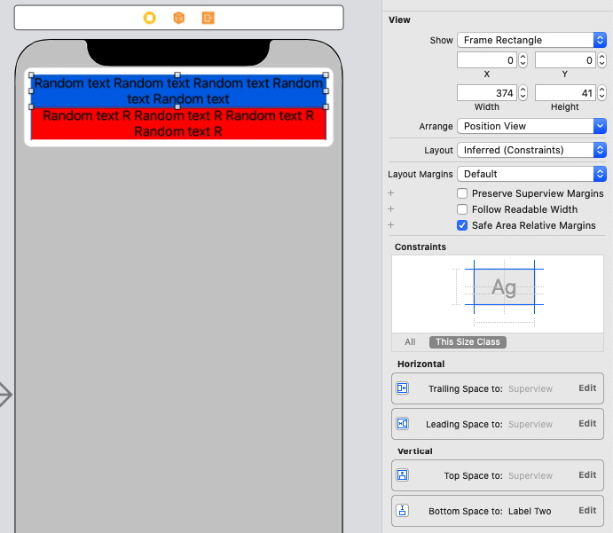 Dynamic height UILabel UIView swift autolayout constraints storyboard