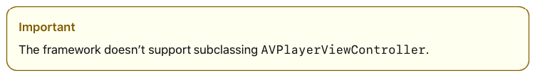 AVPlayerViewController subclass