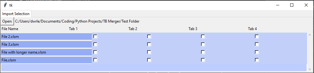 Longer file names distorts the column weights