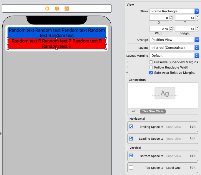 UIView dynamic height based on multi line dynamic label height swift iOS autolayout constraints storyboard