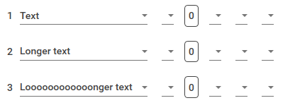 The items of the inner ListBoxes share size groups and are aligned.