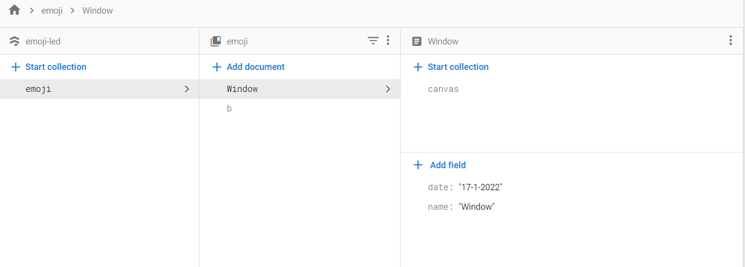 Inside 'canvas' collection, there are many data as well.