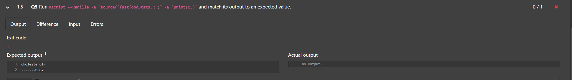 output for part (b)