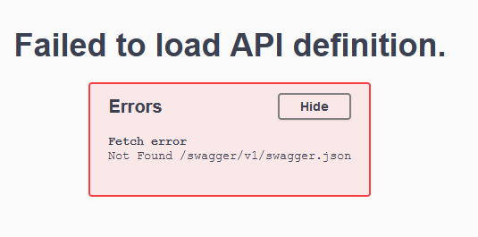 Failed to load API definition