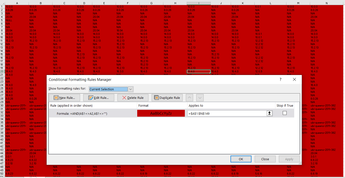 Conditional Formatting