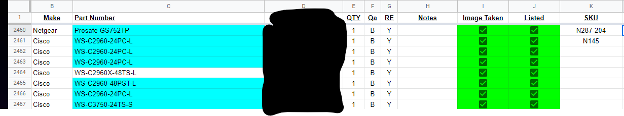 Here is a brief image of the spreadsheet