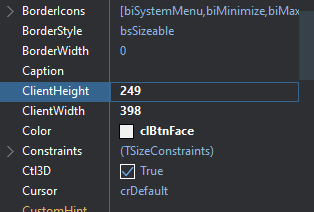 Inherited frame properties