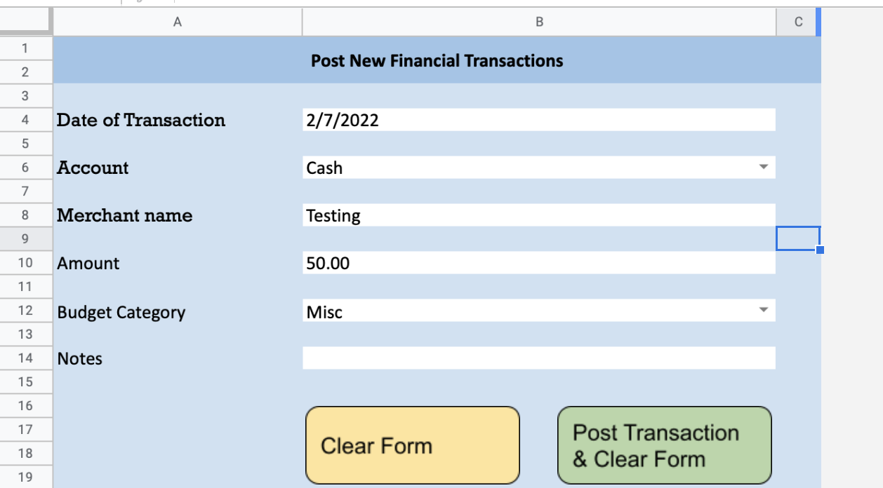 Data Entry Form