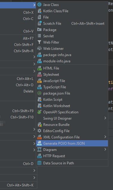 Under the context menu's new option on any project package.