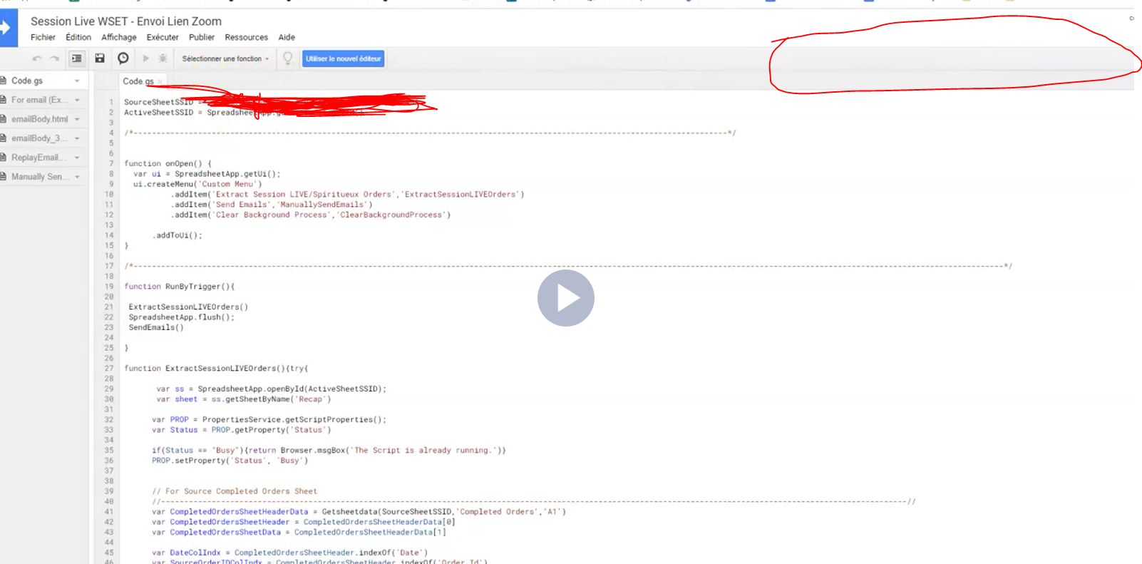 I don't find any button to deploy my script as a web application