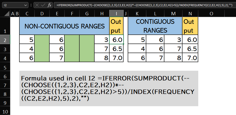 AverageIf for Non-Contiguous Ranges in Excel