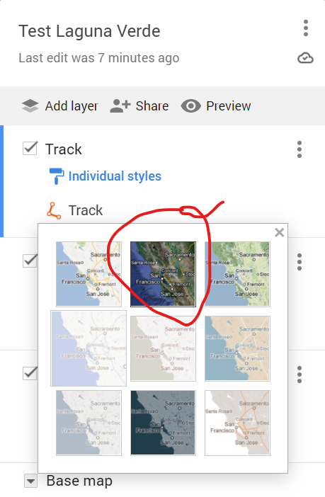 screenshot of satellite choice