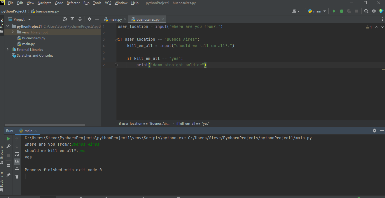 I copy pasted code RMills says works for his system but is still giving me "yes" as the end.
