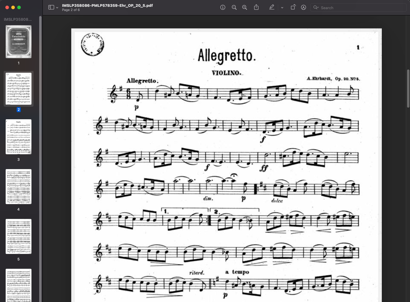 PDF file with music scores that looks OK