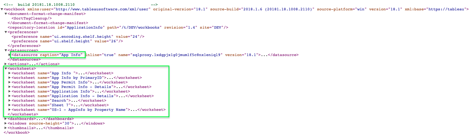 XML structure