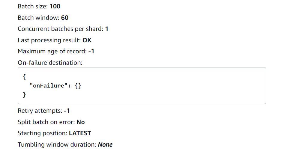 dynamostream configuration