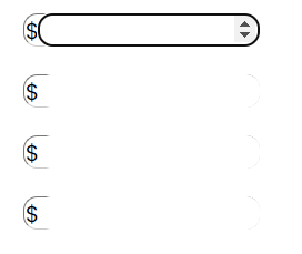 When input is selected, there is a border and unselected has the input's borders on top of the span border and not rendering it correctly