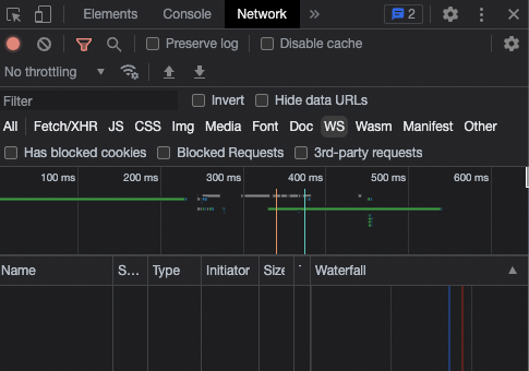 Network Websocket Tab