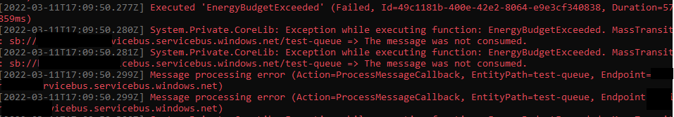 Service bus error