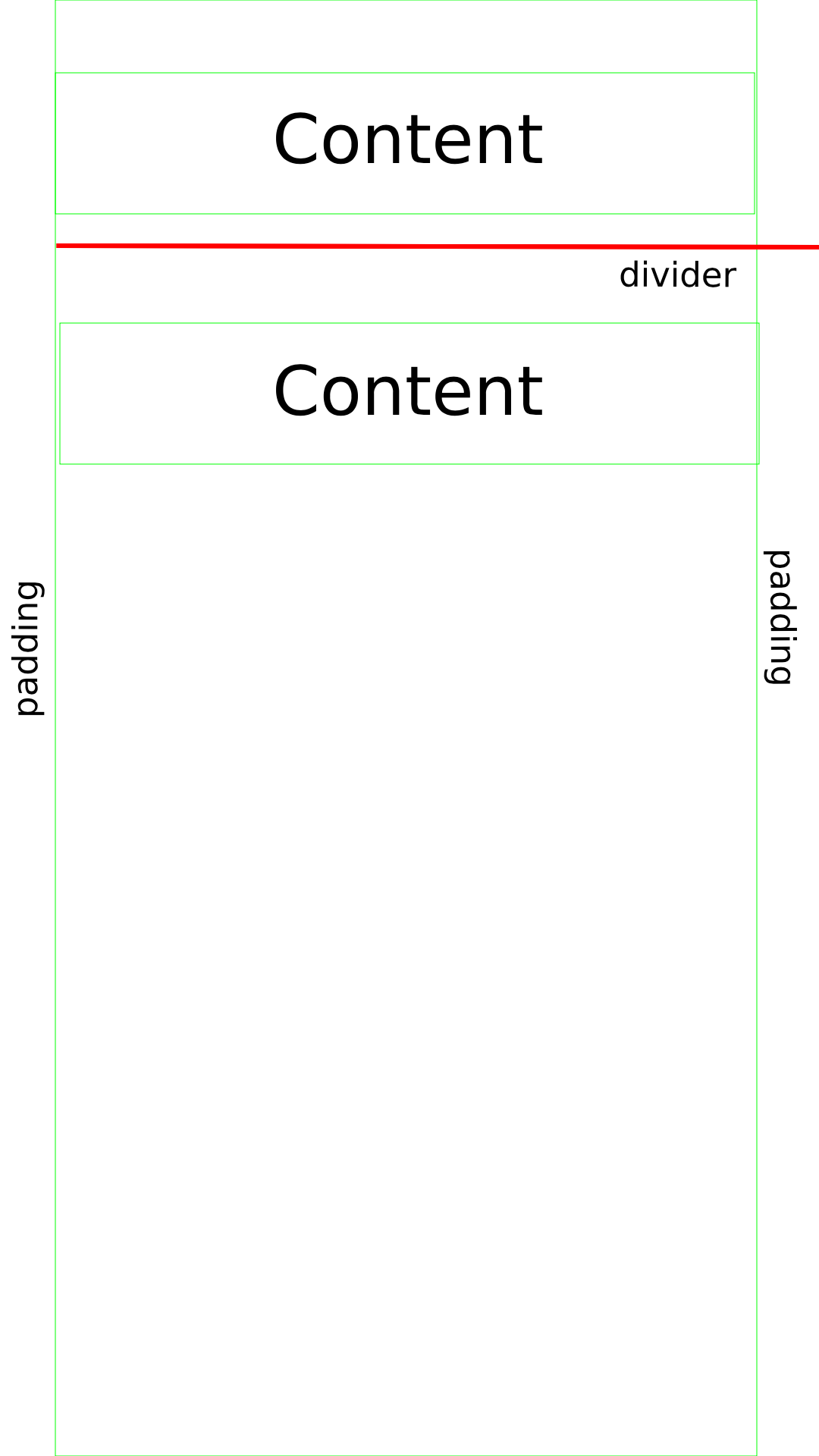 drawing of layout that uses divider that ignores padding of parent