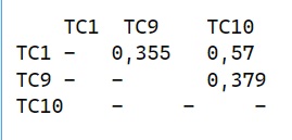 Jaccard matrix :