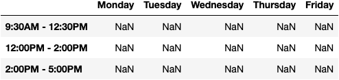 Empty Schedule